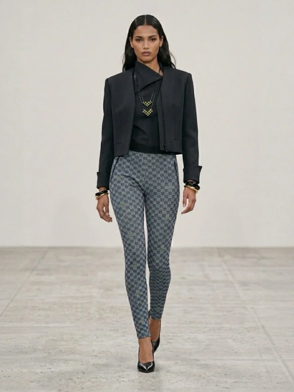 Louis Vuitton Archive FW19 LV Pop 3D Monogram Damier Leggings Blue FR 38 SZ S - Picture 2 of 12